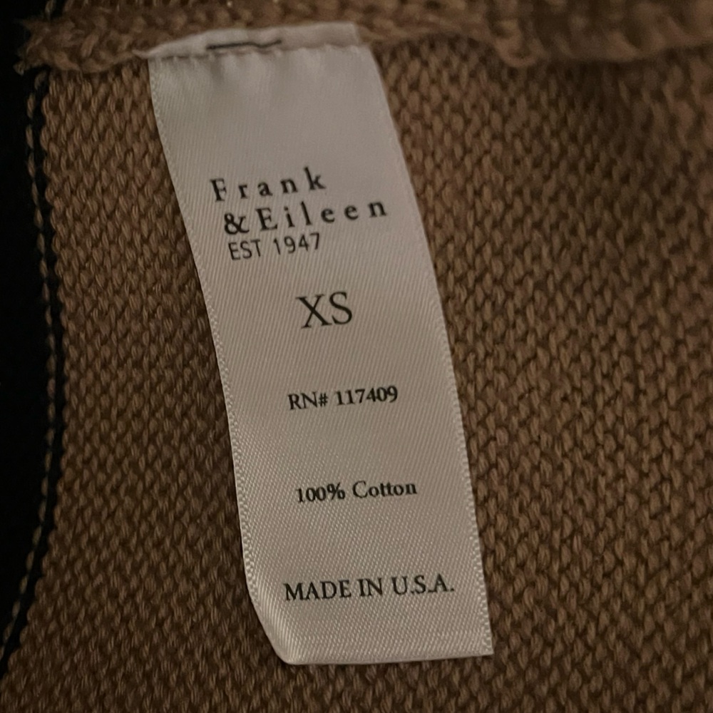 Frank Eileen Sweater Monterey Striped Rolled Funnel Neck Chunky Knit Pullover XS - Picture 7 of 8
